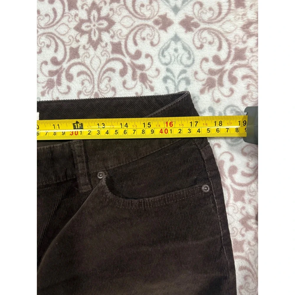 St. John's Bay Womens Brown Corduroy Bootcut Pants Size 14L Long Stretch Cotton